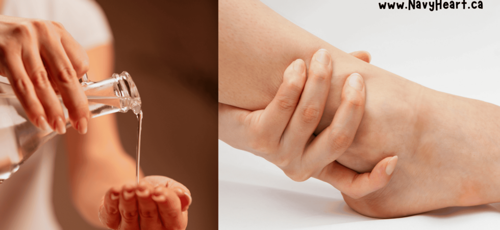Essential oil for sprains mixed and ready for massaging