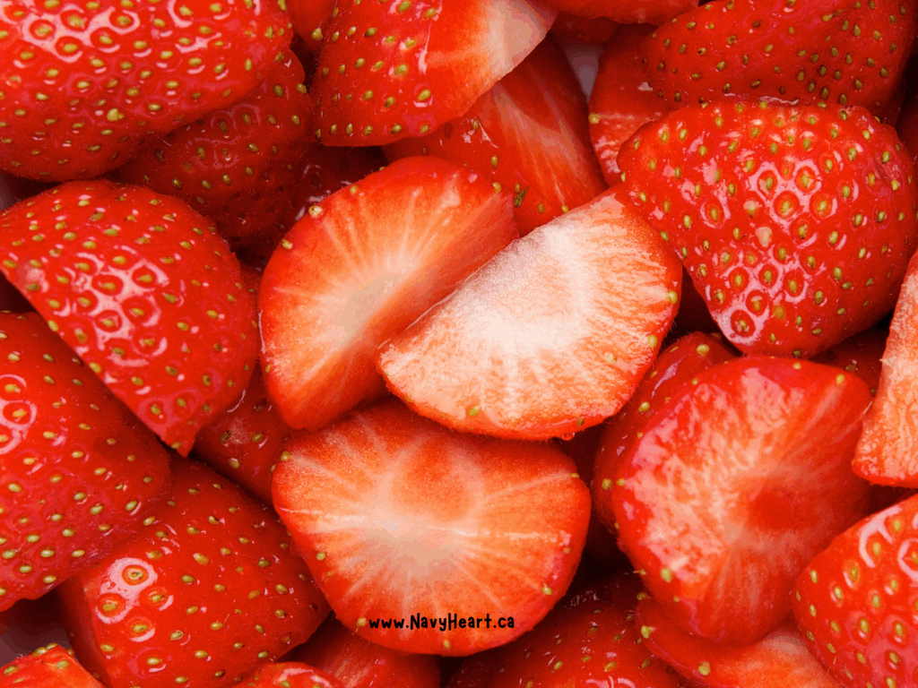 Sliced strawberries