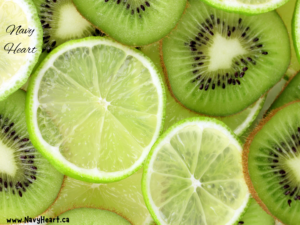 Kiwi and Lime slices for a Kimi Lime and Mint Smoothie