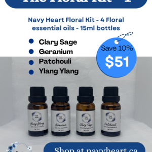 navy heart essential oils floral basic kit bu